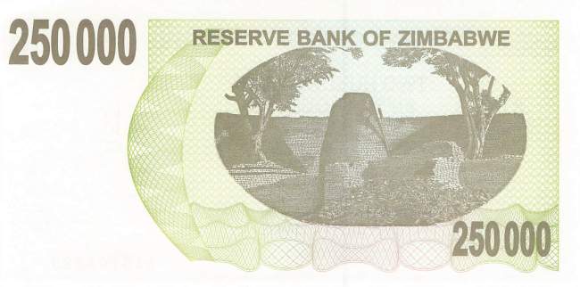 250000 Dollars Zimbabwe p.50 2007